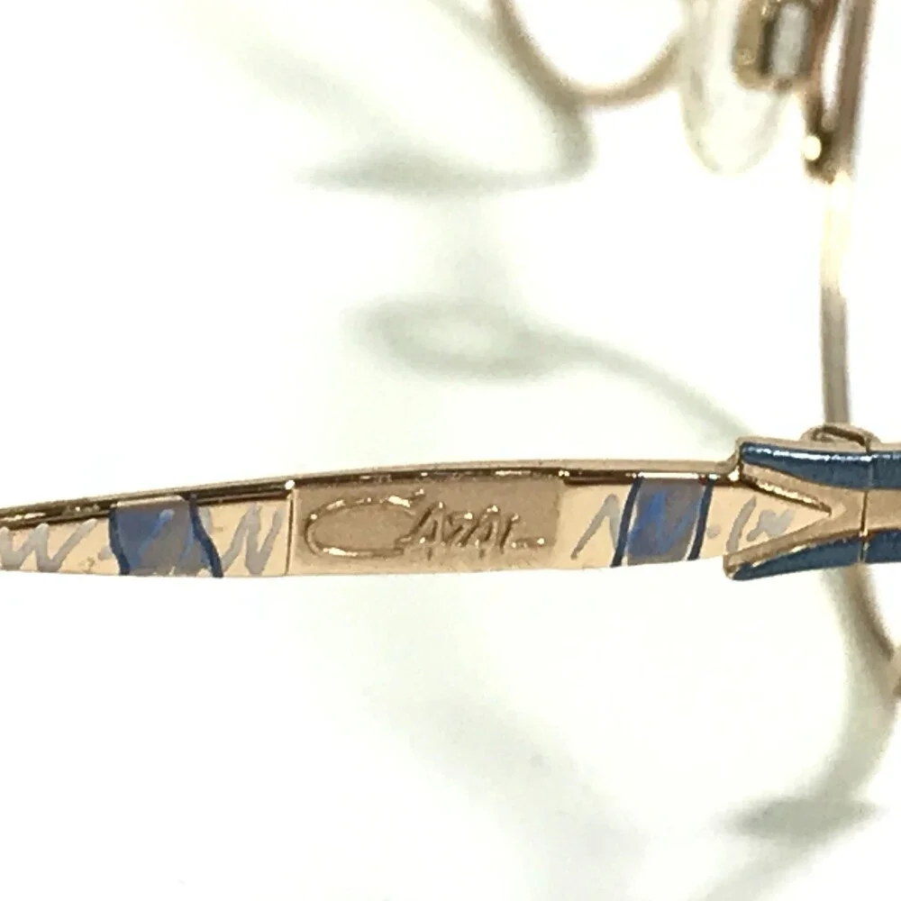Cazal Eyeglasses Frames MOD.120 Col.810 Blue Gold Black Round Semi Rim 50-19-135